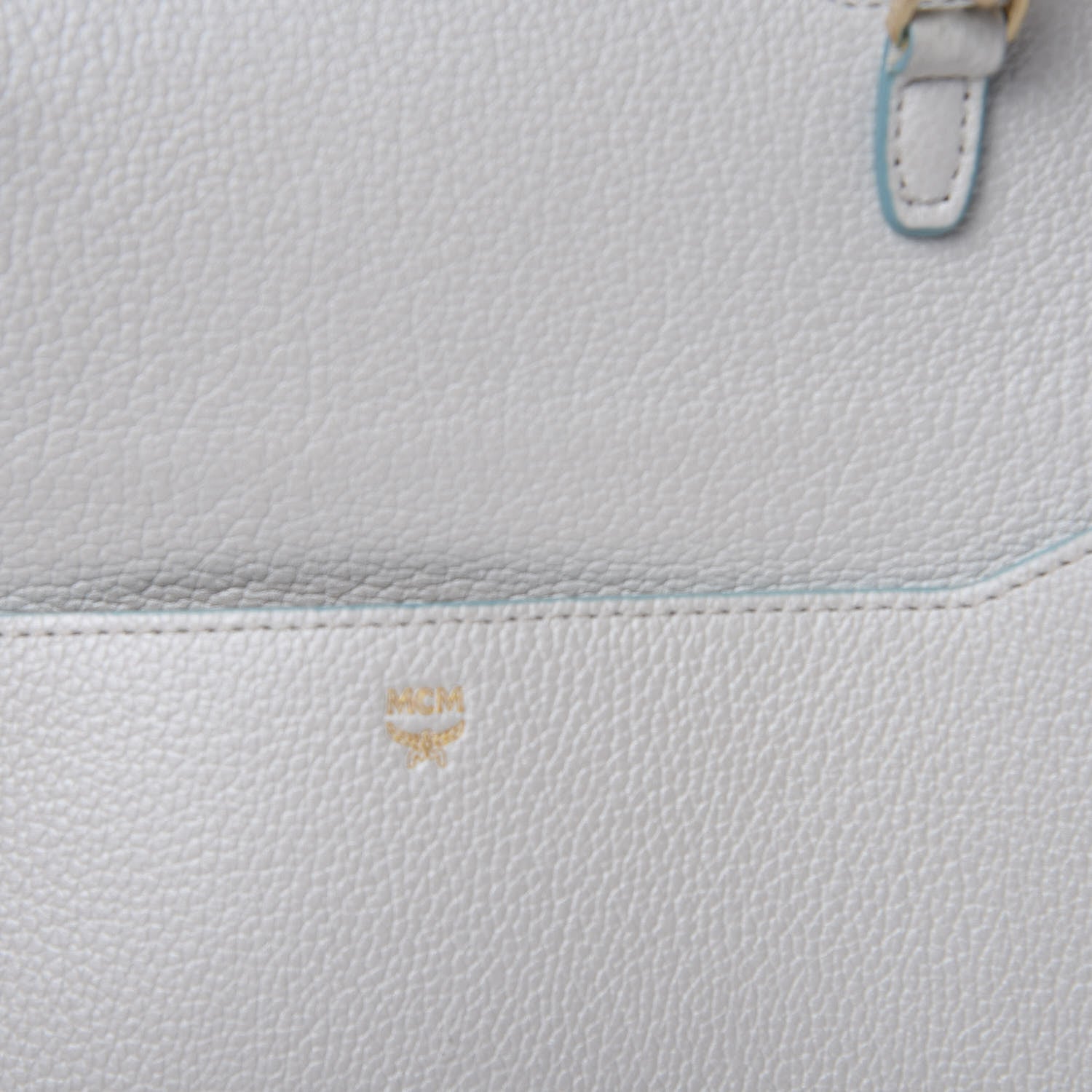 MCM Grained Calfskin Large Milla Convertible Backpack White 17 of 17