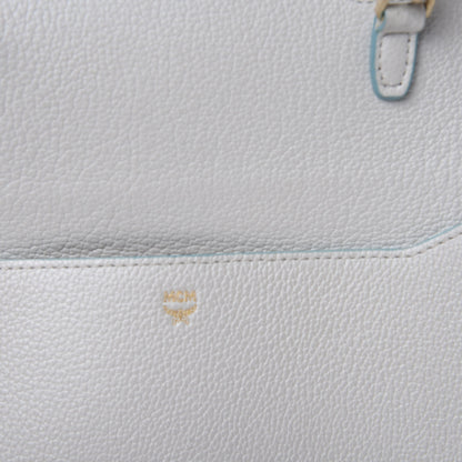 MCM Grained Calfskin Large Milla Convertible Backpack White 17 of 17
