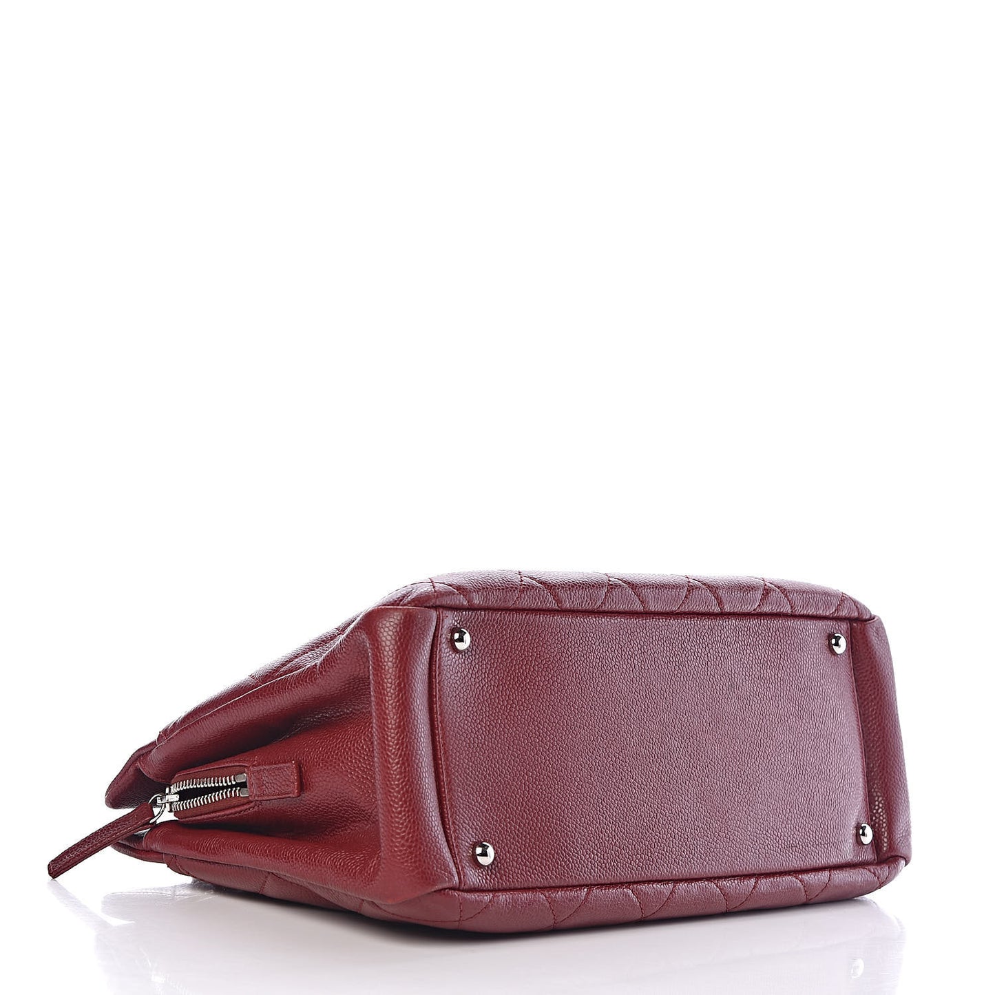 Caviar Quilted Timeless CC Soft Tote Dark Red