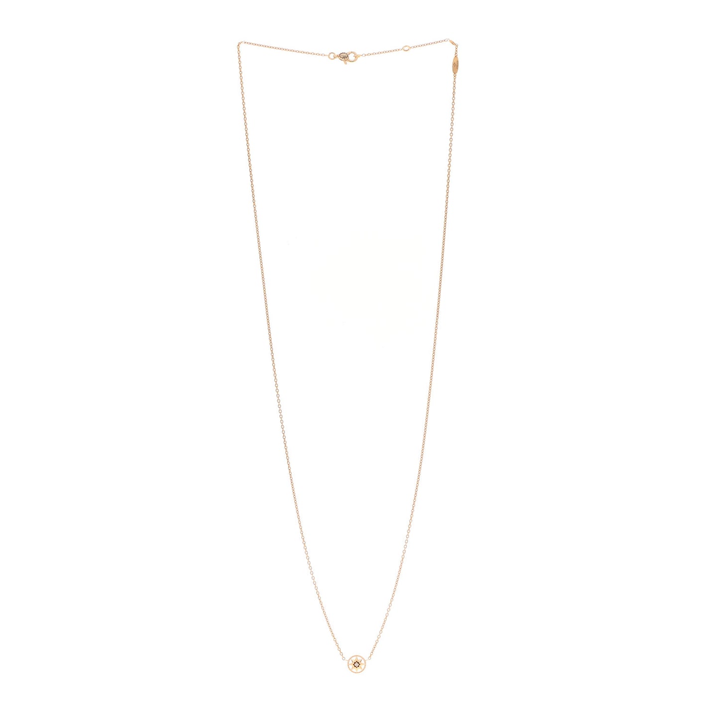 18K Yellow Gold Diamond XS Rose Des Vents Necklace
