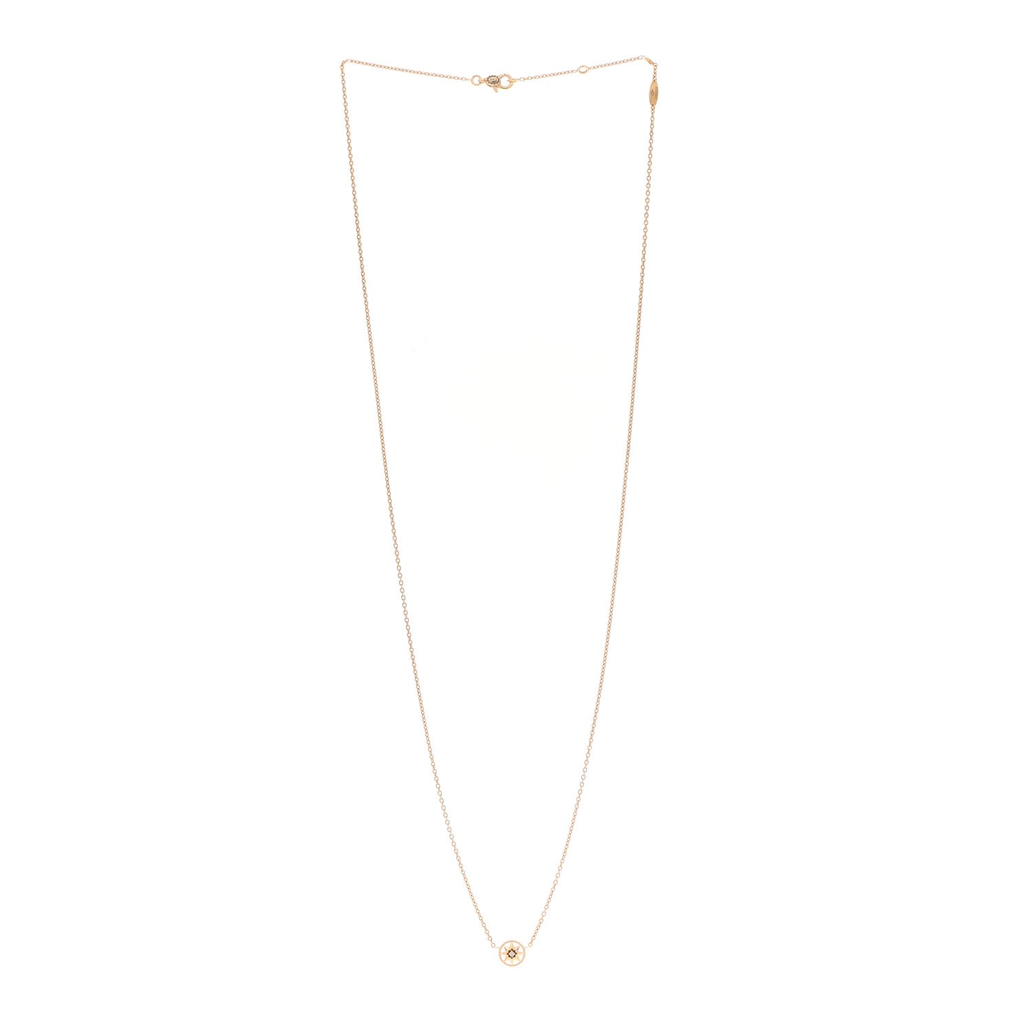 Christian Dior 18K Yellow Gold Diamond XS Rose Des Vents Necklace 3 of 7