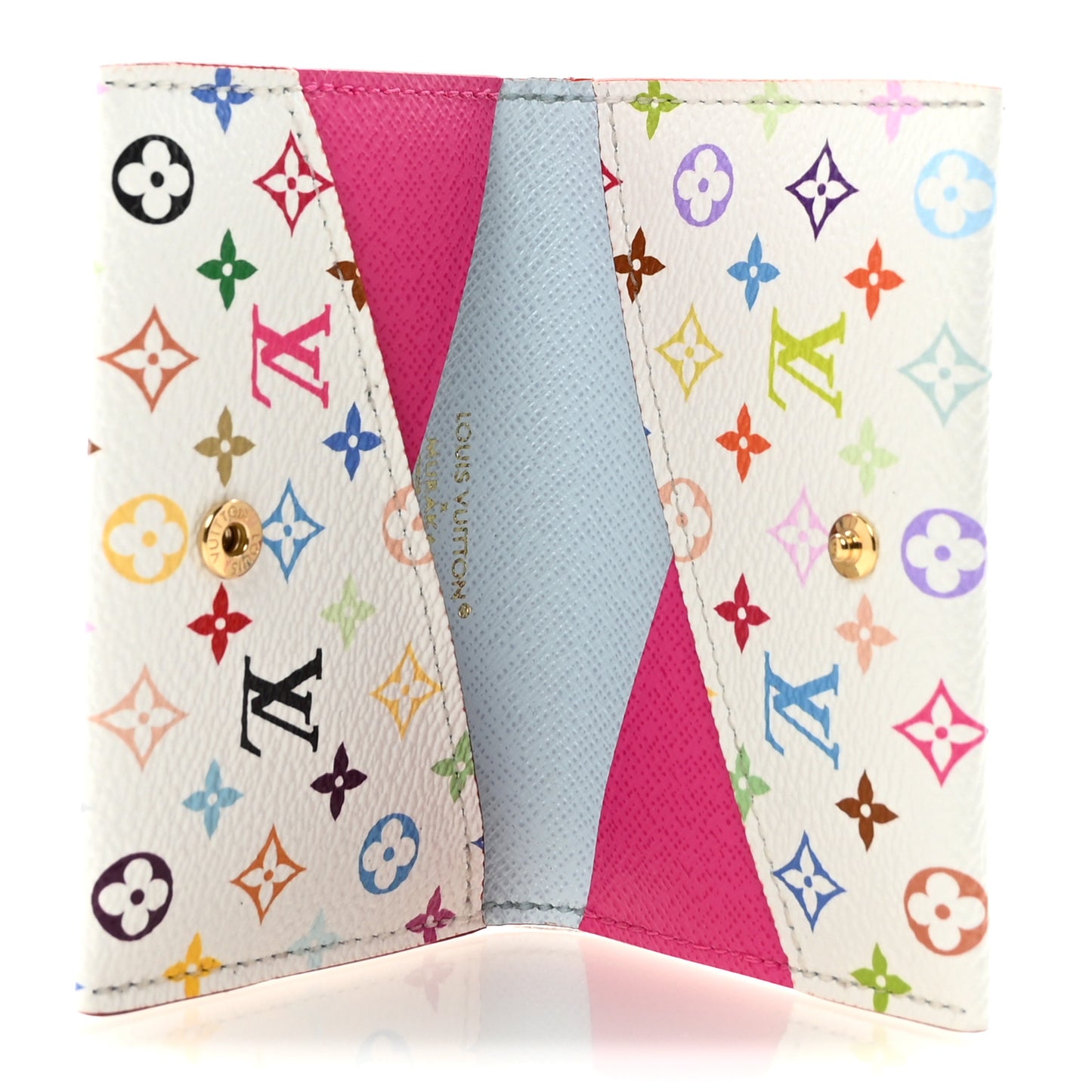 LV X TM Monogram Multicolor Slim Card Holder White