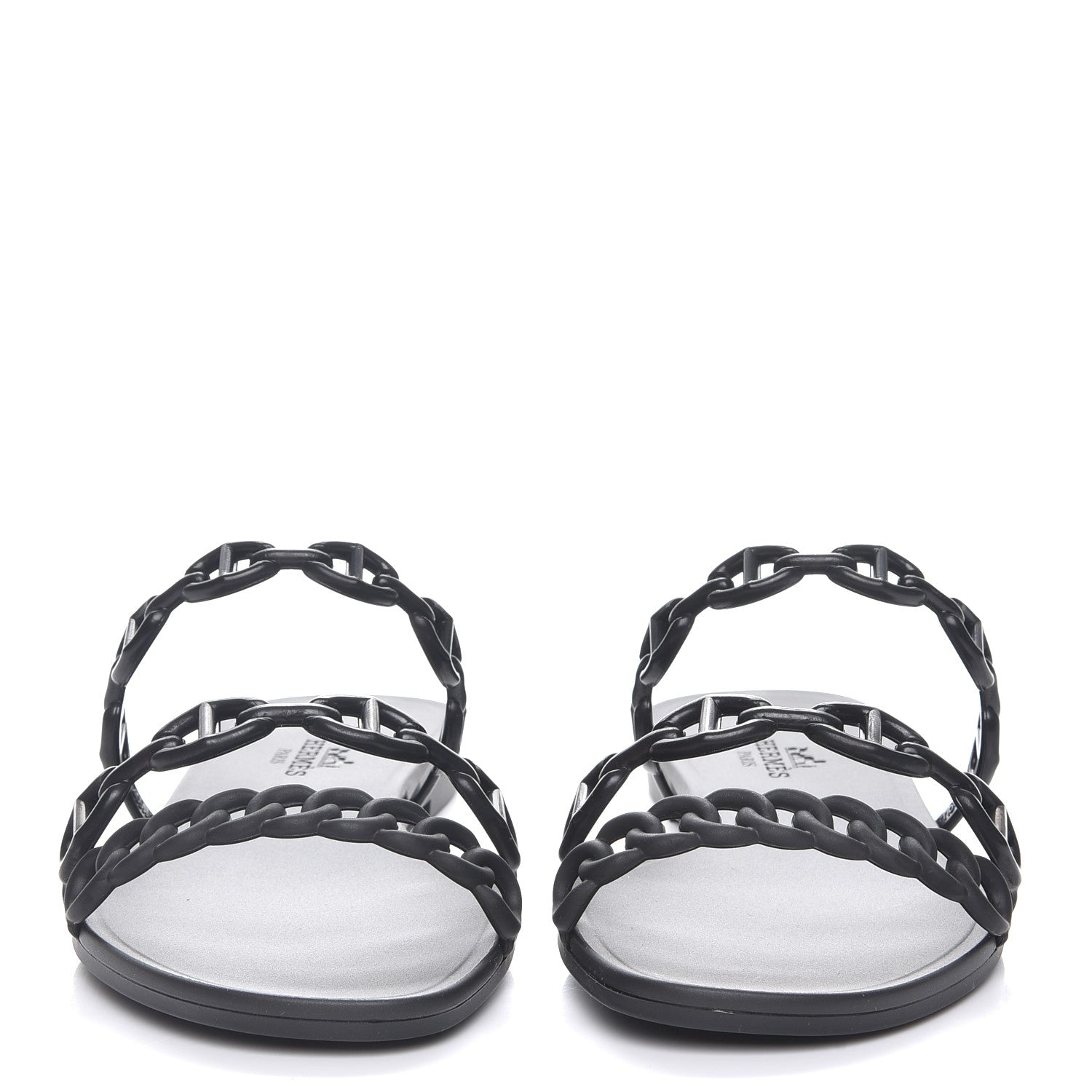Hermes Rubber Chaine d'Ancre Rivage Sandals 35 Black 2 of 8
