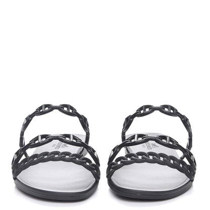 Hermes Rubber Chaine d'Ancre Rivage Sandals 35 Black 2 of 8