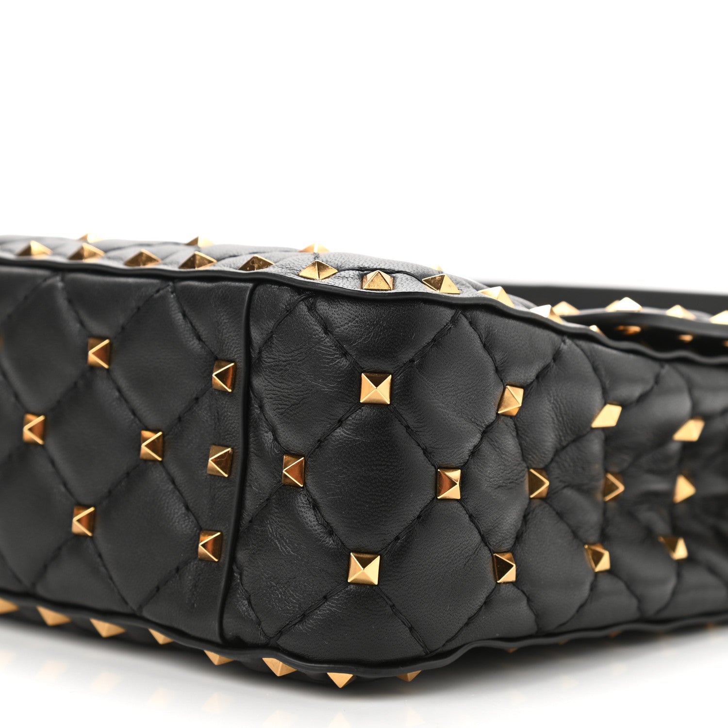 Valentino Garavani Nappa Medium Rockstud Spike Shoulder Bag Black Rouge Pur 8 of 8