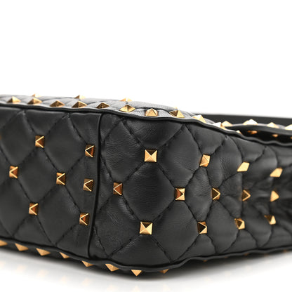 Valentino Garavani Nappa Medium Rockstud Spike Shoulder Bag Black Rouge Pur 8 of 8