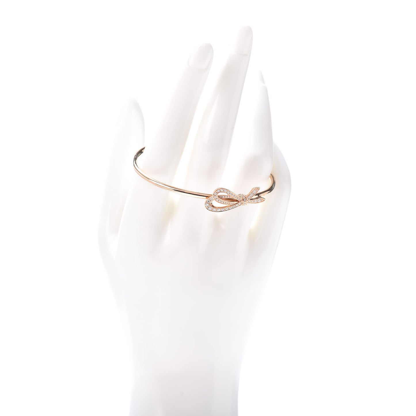 18K Rose Gold Diamond Bow Cuff Bracelet