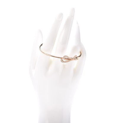 Tiffany 18K Rose Gold Diamond Bow Cuff Bracelet 2 of 4