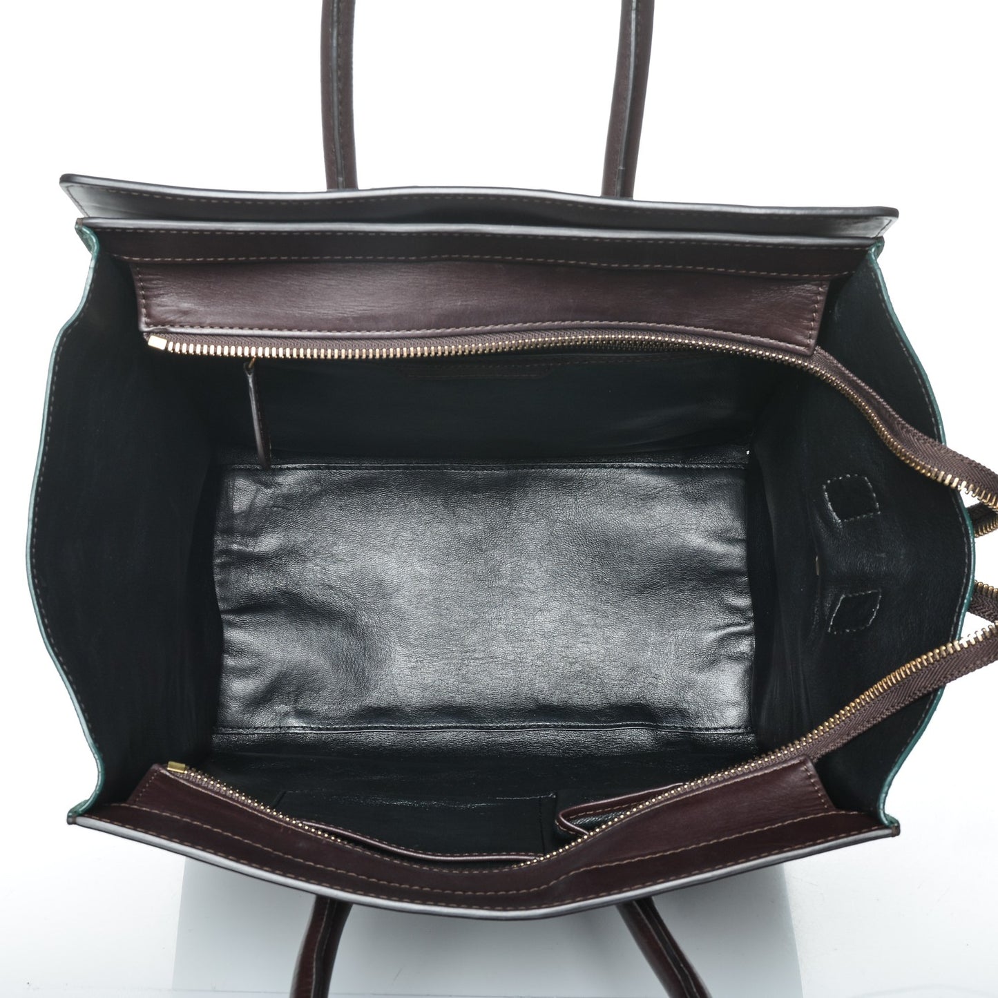 Smooth Calfskin Suede Mini Tri-Color Luggage Burgundy