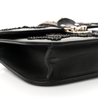 Valentino Garavani Vitello Beaded Butterfly Small Glam Lock Rockstud Flap Black 8 of 10