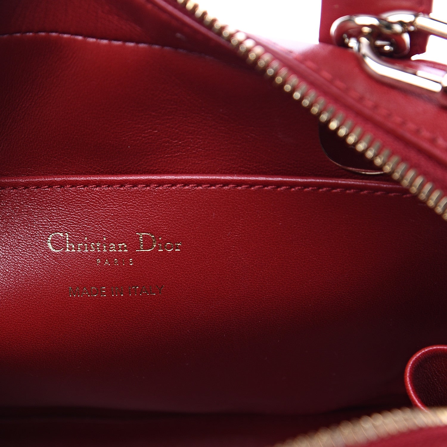 Christian Dior Lambskin Cannage Lily Tote Dark Red 5 of 9
