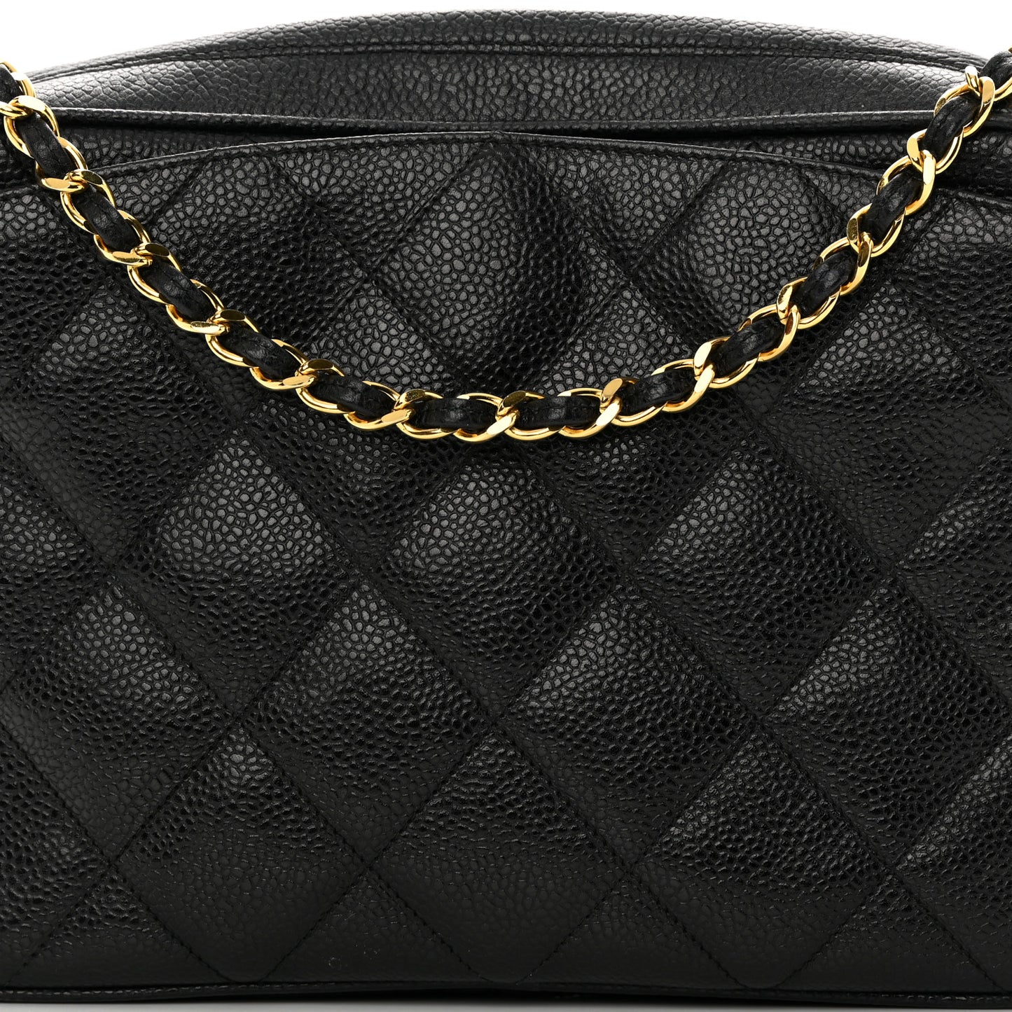 Caviar Quilted Camera Case Black