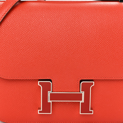Hermes Epsom Enamel Constance 18 Capucine Sanguine 8 of 12