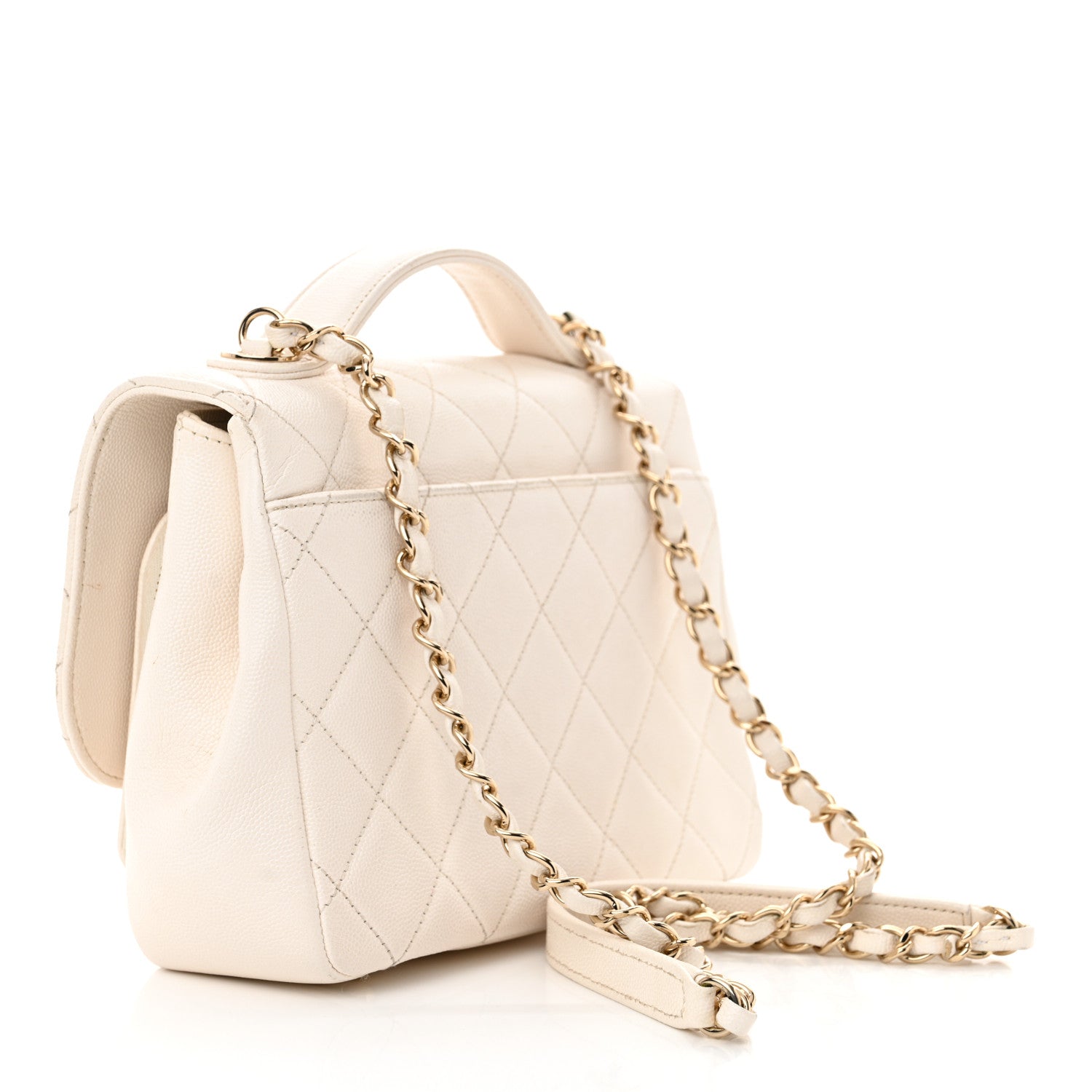 Chanel Caviar Quilted Medium Business Affinity Flap White 3 of 18