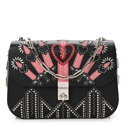 Valentino Garavani Vitello Loveblade Embellished Chain Flap Bag Black Multicolor 1 of 10