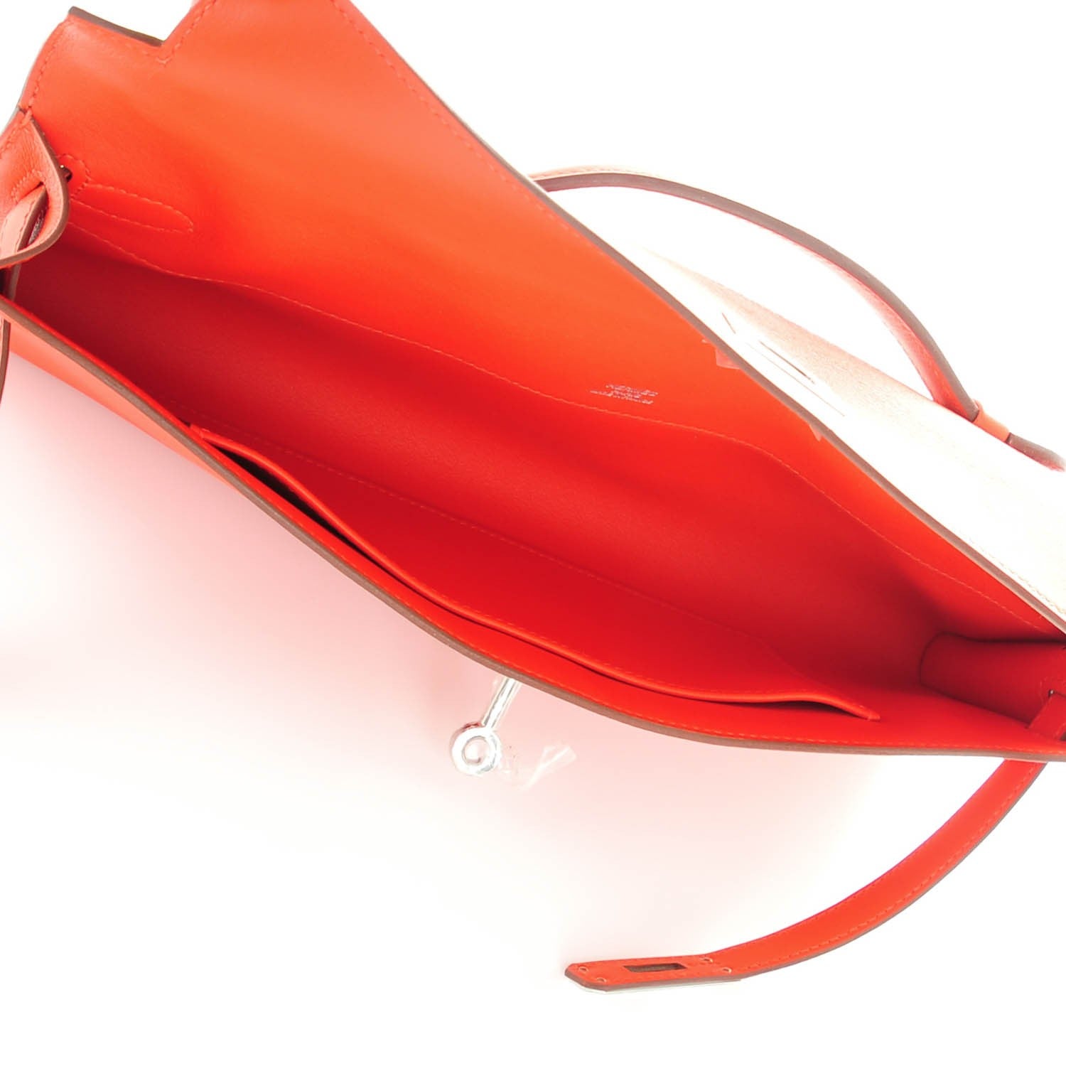 Hermes Swift Kelly Cut Clutch Pochette Capucine 10 of 14