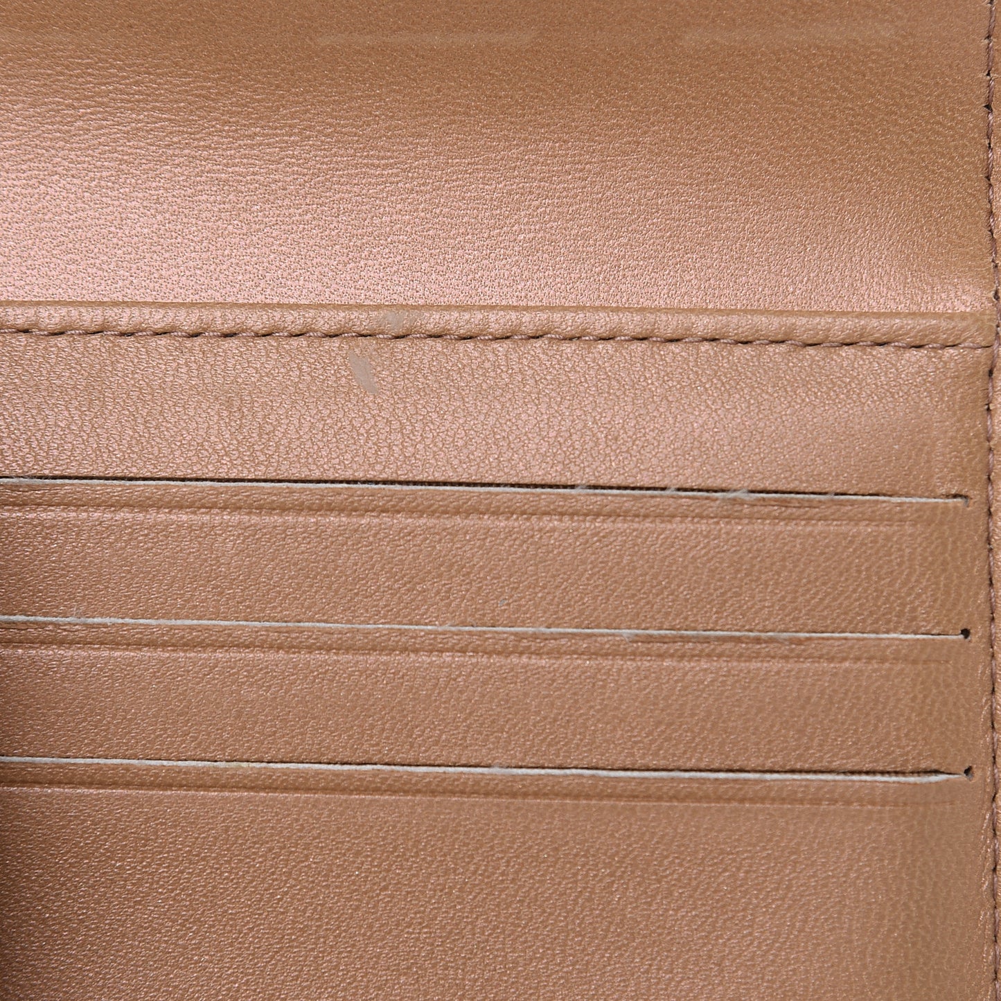 Iridescent Glazed Calfskin Quilted Compact Boy Wallet Beige