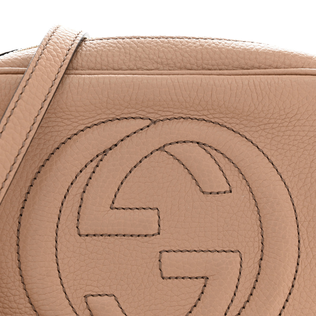 Pebbled Calfskin Small Soho Disco Bag Camelia