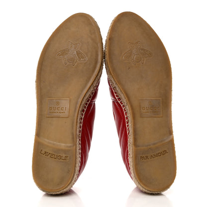 Gucci Nappa Matelasse GG Marmont Espadrilles 38 Hibiscus Red 5 of 9