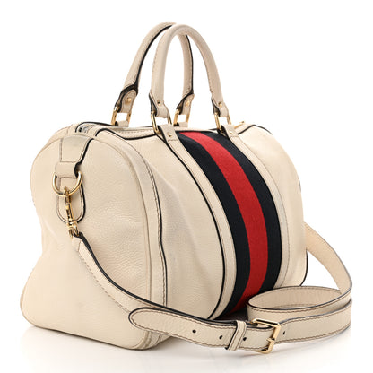 Gucci Calfskin Vintage Web Medium Boston White 3 of 23