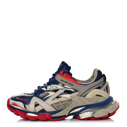 Balenciaga Rubber Mesh Bi-Color Womens Track.2 Open Sneakers 39 Beige Blue Red 1 of 9