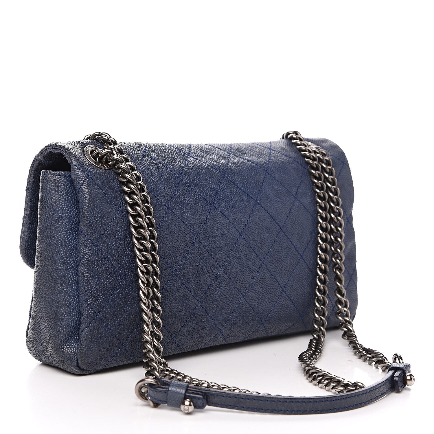 Chanel Caviar Quilted Medium Simply CC Flap Blue 2 of 14