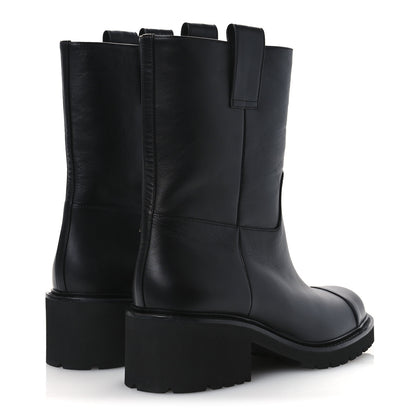 Chanel Calfskin CC Ankle Boots 39.5 Black 5 of 11