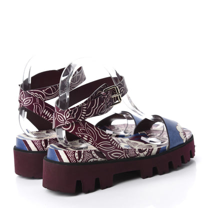 Valentino Garavani Calfskin Rubber Floral Print Sandals 40 Multicolor 4 of 9