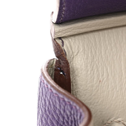 Hermes Togo Bi-Color Horseshoe Birkin 35 Iris Gris Perle 11 of 13