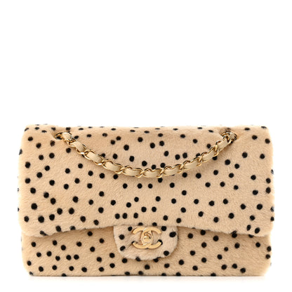 Chanel Pony Hair Cheetah Printed Creative Fabrics Flap Light Beige Black 1 of 10