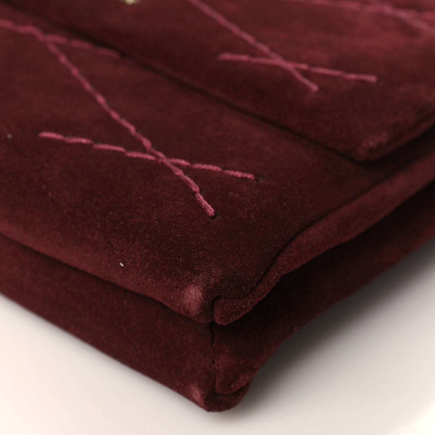 Suede Calfskin Mini Sugar Flap Shoulder Bag Burgundy