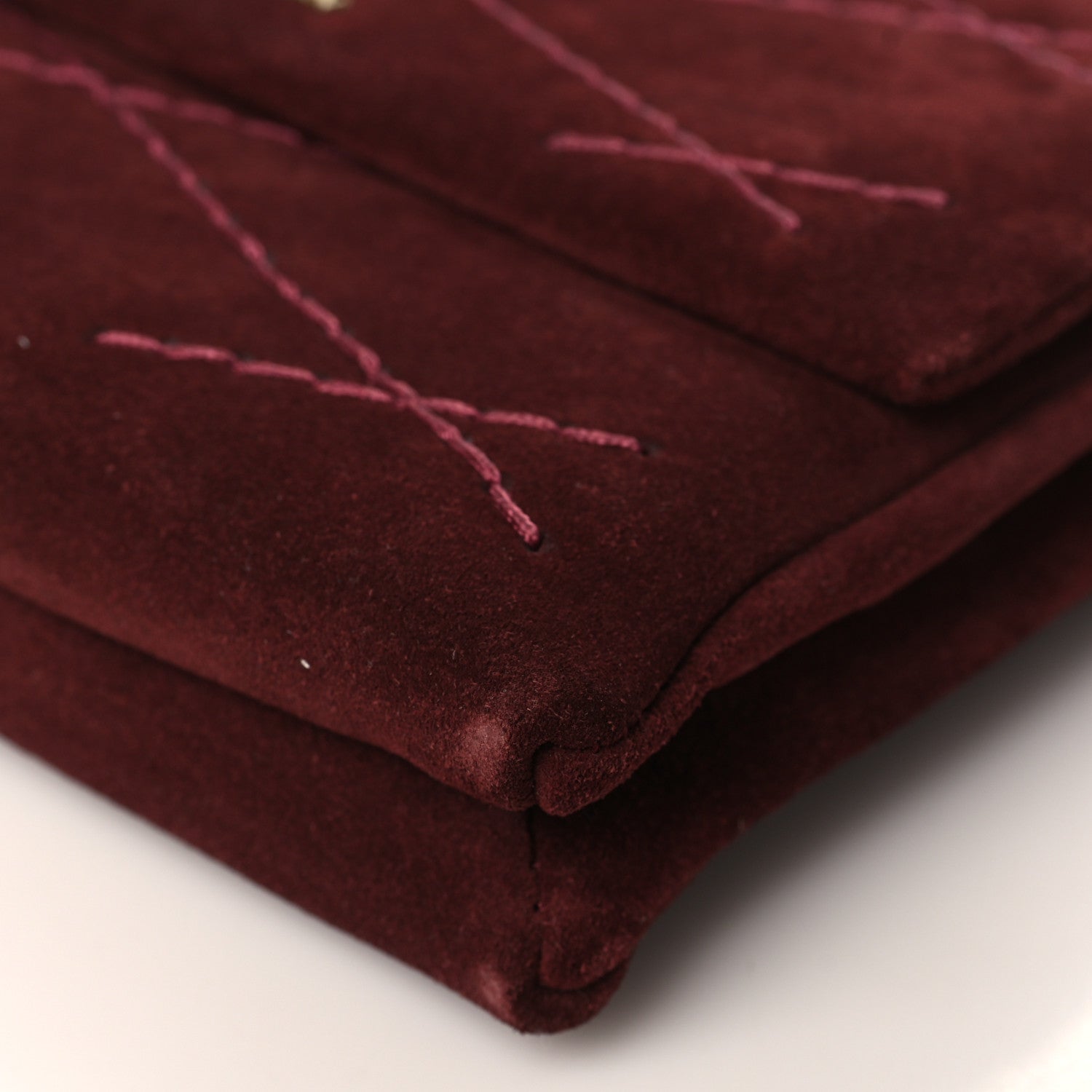 Lanvin Suede Calfskin Mini Sugar Flap Shoulder Bag Burgundy 9 of 9