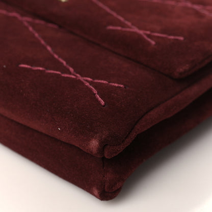 Lanvin Suede Calfskin Mini Sugar Flap Shoulder Bag Burgundy 9 of 9