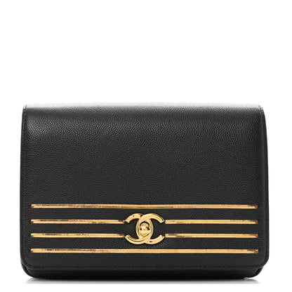 Chanel Grained Calfskin Embroidered Captain Gold Belt Bag Black 1 of 10