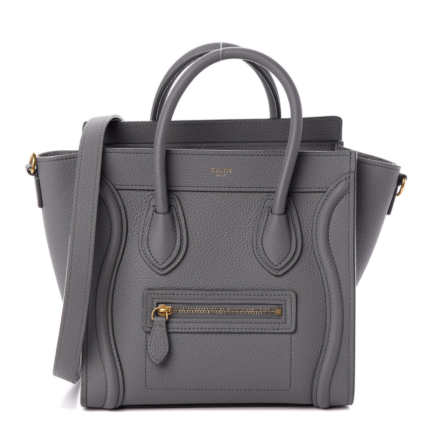Celine Baby Drummed Calfskin Nano Luggage Kohl 1 of 9