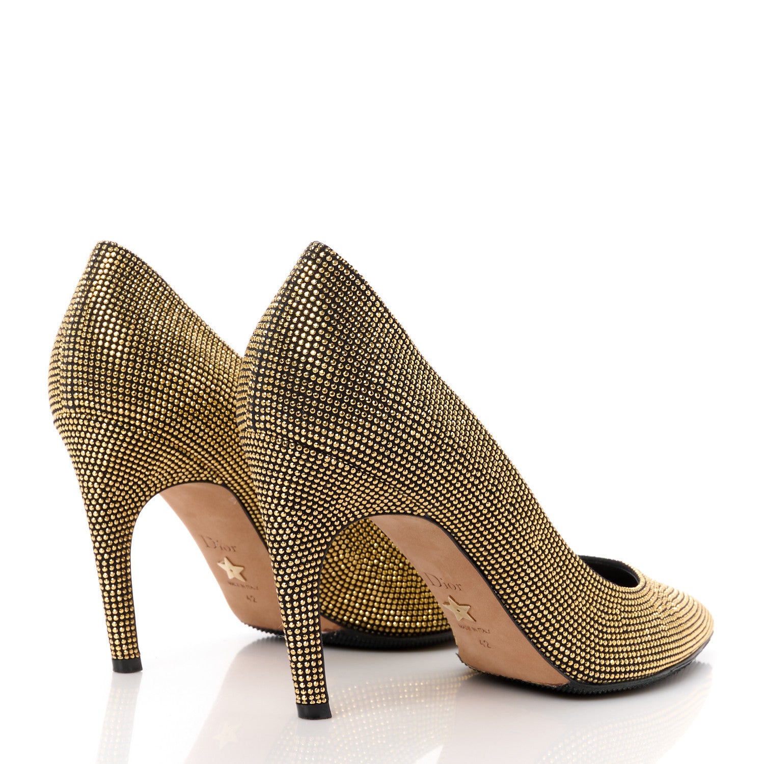 Christian Dior Suede Studded D-Choc 90mm Pumps 42 Black Gold 4 of 11