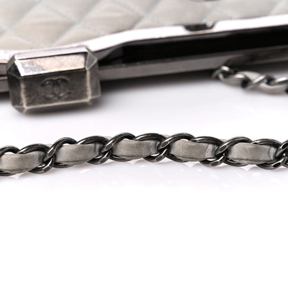 Chanel Iridescent Calfskin Chic Quilt Frame Tote Light Grey 11 of 13