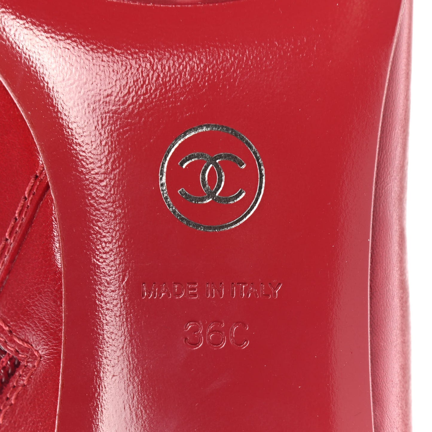 Crumpled Calfskin Cap Toe Chain Short Boots 36 Red