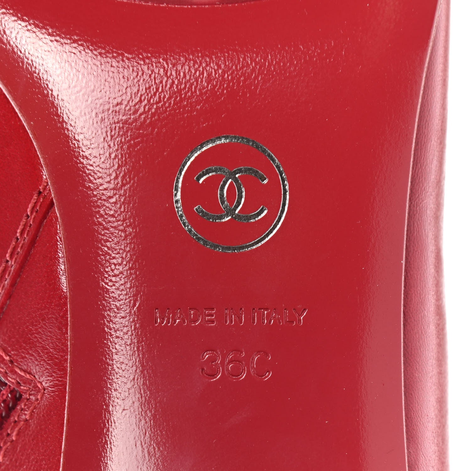 Chanel Crumpled Calfskin Cap Toe Chain Short Boots 36 Red 6 of 10