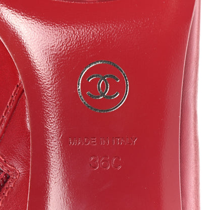Chanel Crumpled Calfskin Cap Toe Chain Short Boots 36 Red 6 of 10