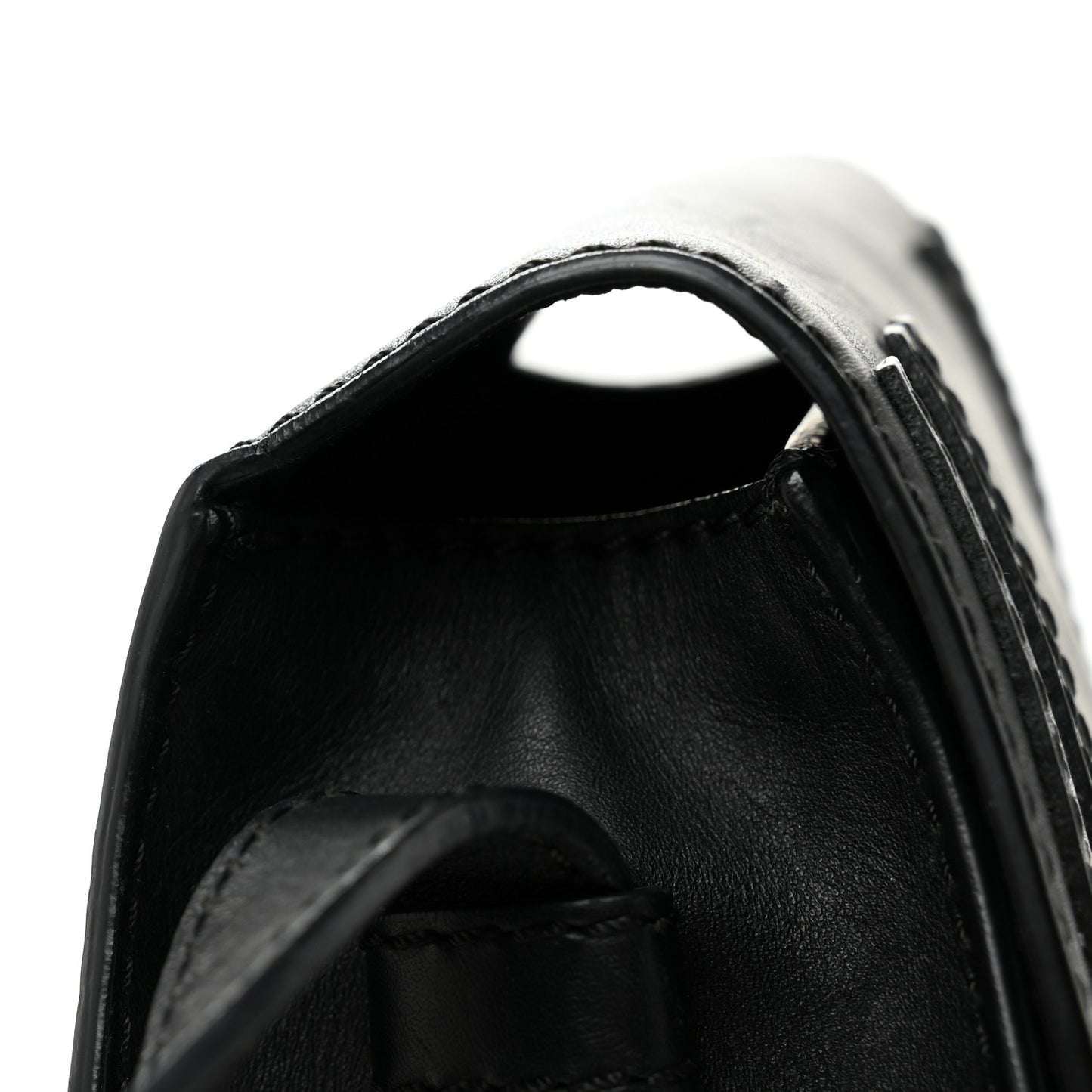 Calfskin Mini Marcie Metal Bar Trim Crossbody Bag Black