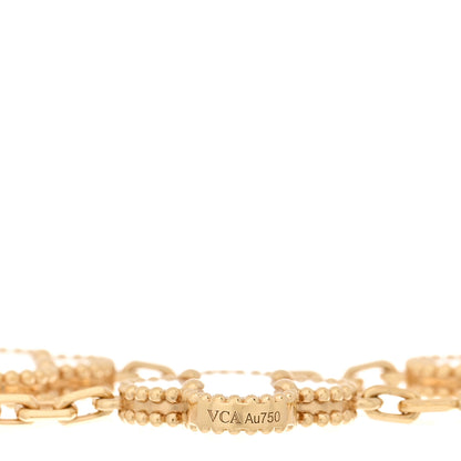 Van Cleef & Arpels 18K Yellow Gold Mother of Pearl 5 Motifs Vintage Alhambra Bracelet 3 of 4