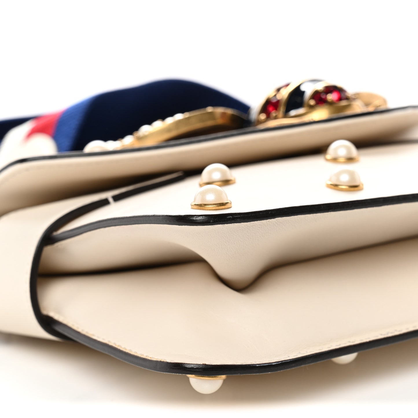 Nappa Pearl Studded Mini Queen Margaret Broadway Shoulder Bag Mystic White Mystic White