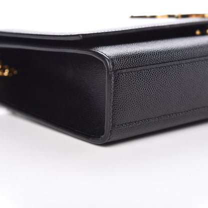 Saint Laurent Grain De Poudre Medium Classic Monogram Kate Satchel Black 9 of 10