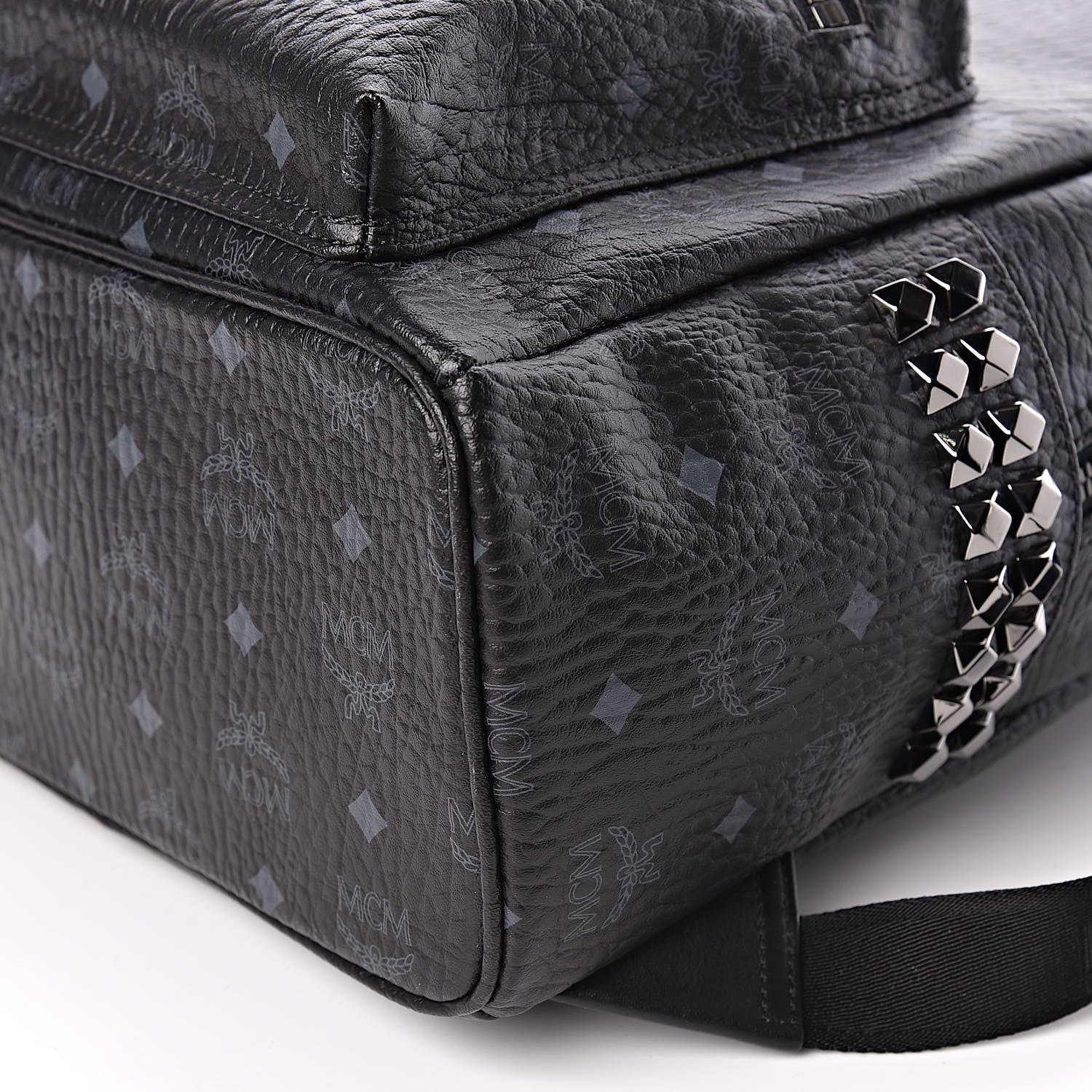 MCM Visetos Small Side Stud Stark Backpack Black 9 of 10