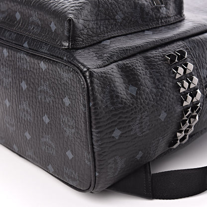 MCM Visetos Small Side Stud Stark Backpack Black 8 of 12