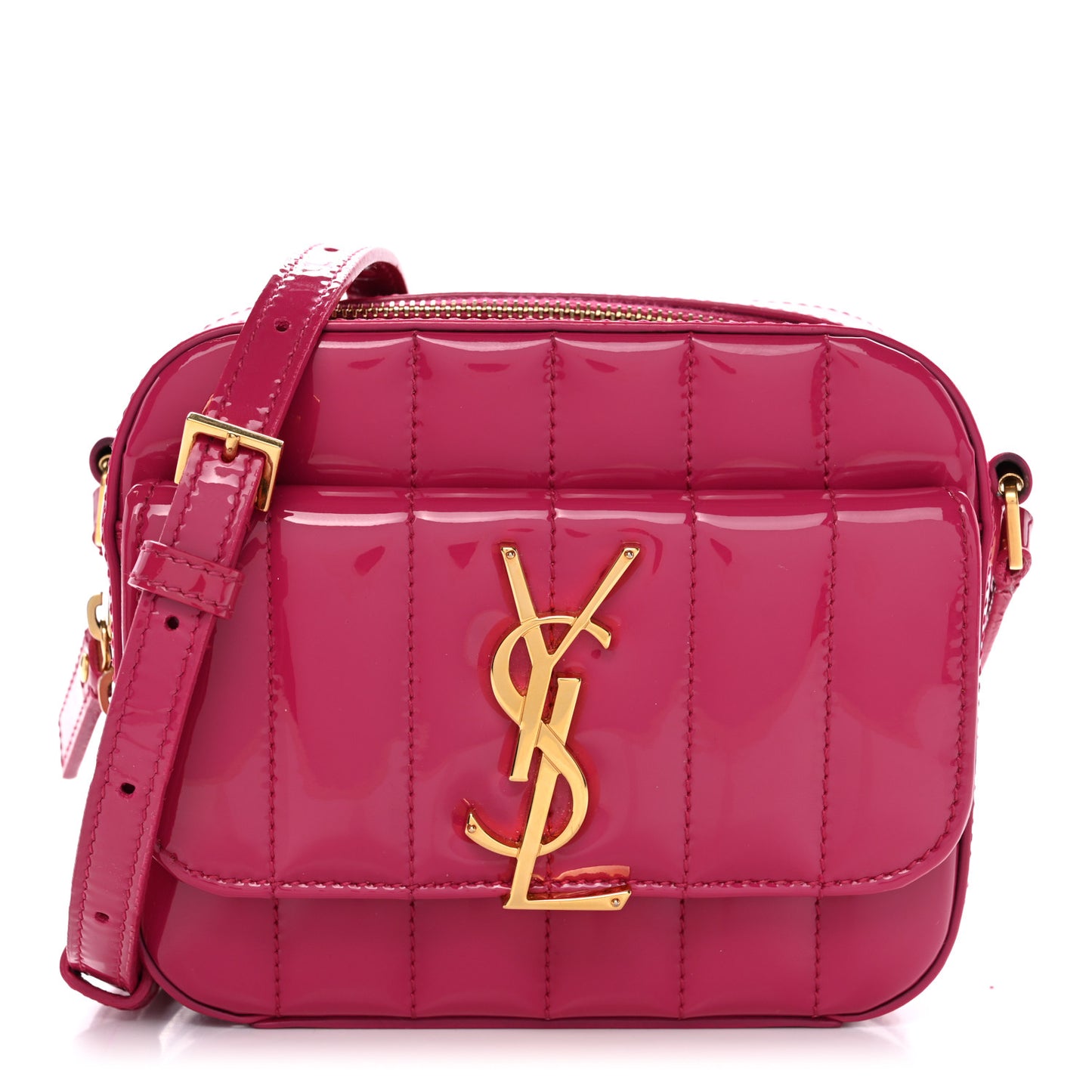 Patent Matelasse Monogram Toy Vicky Camera Bag Freesia
