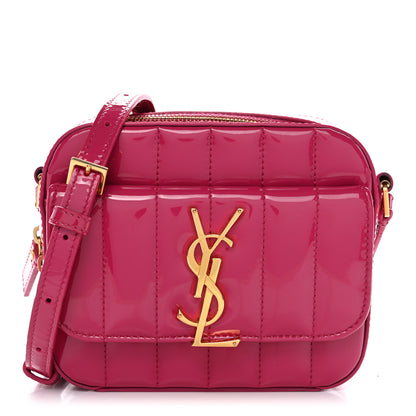 Saint Laurent Patent Matelasse Monogram Toy Vicky Camera Bag Freesia 1 of 15