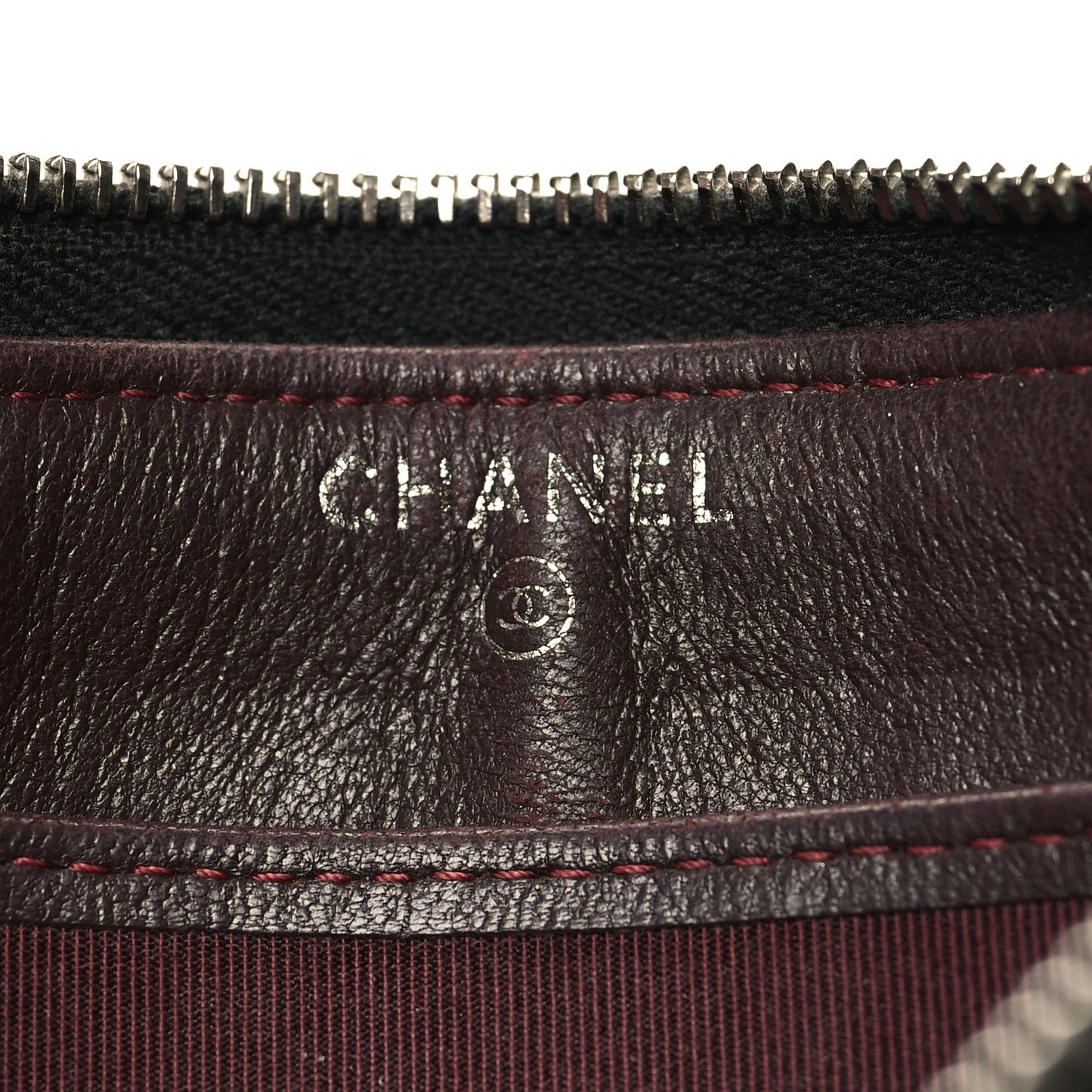Lambskin Quilted Zip Pouch Black