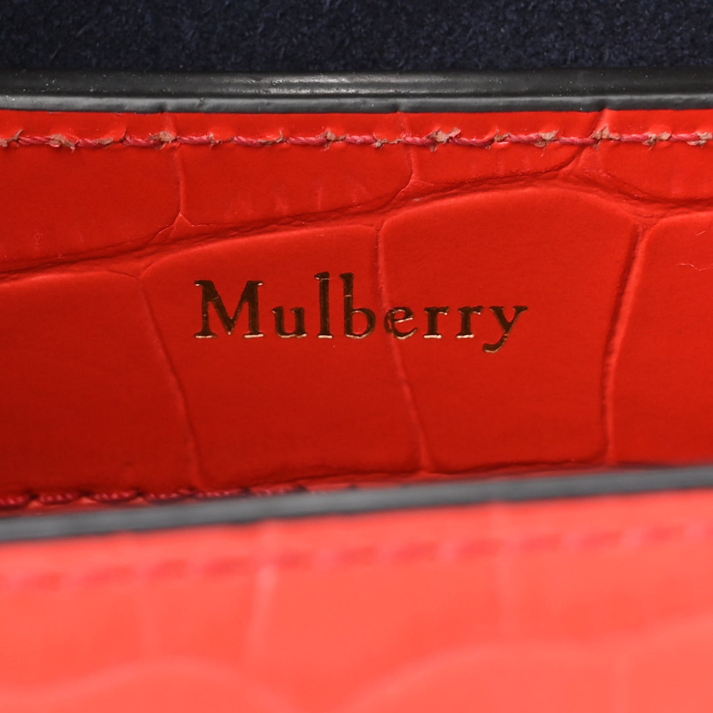 Shiny Crocodile Embossed Micro Seaton Hibiscus Red